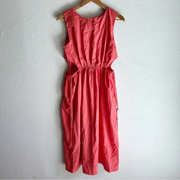Rails Yvette Spiced Coral Cutout Dress Midi Sz Small Coastal resort - Picture 4 of 6